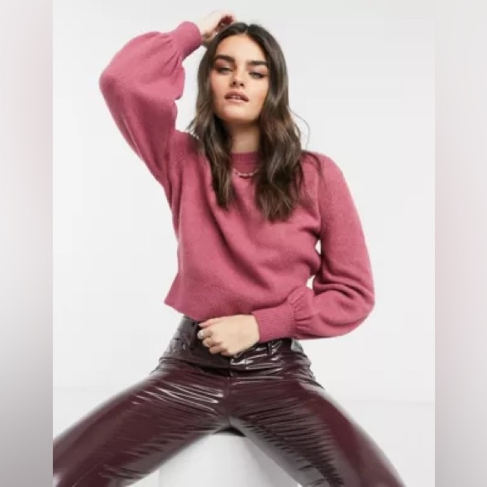 & Other Stories round neck balloon sleeve sweater